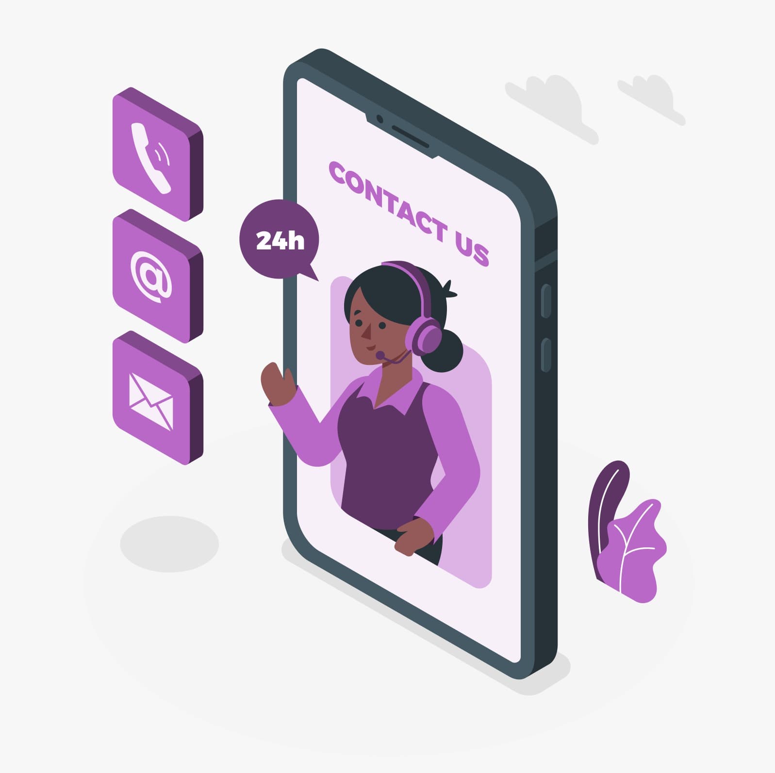 Illustration of contact us support team